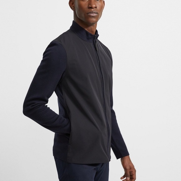 Theory Merino Wool Knit Zip Jacket Eclipse Multi Detro FC Men’s Medium - Picture 1 of 9